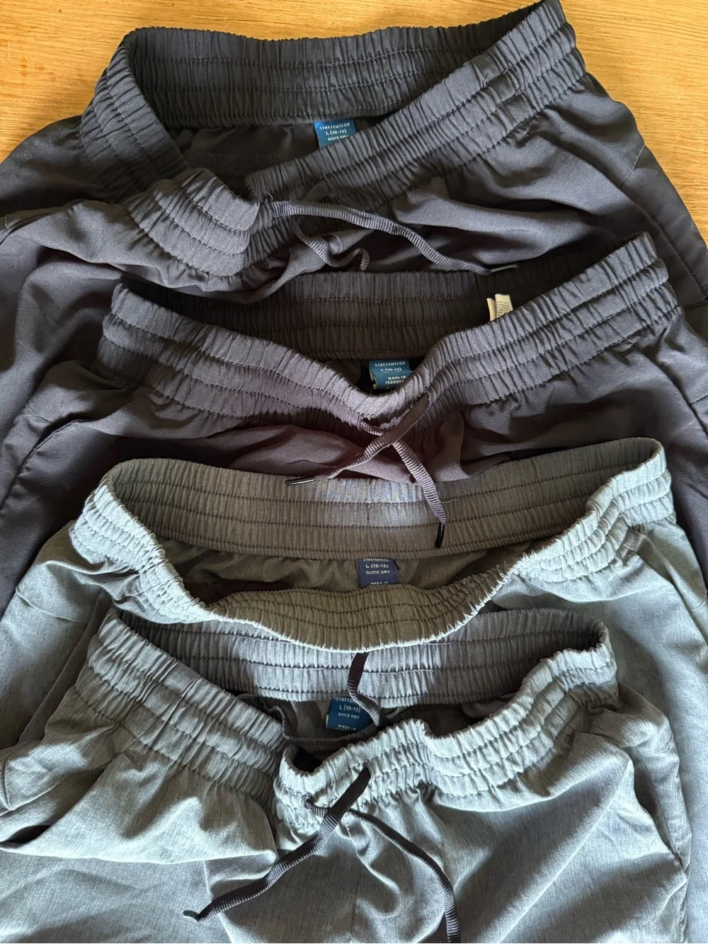 Old Navy Boys Stretchtech Elastic-Waist Casual Shorts - Black and Gray